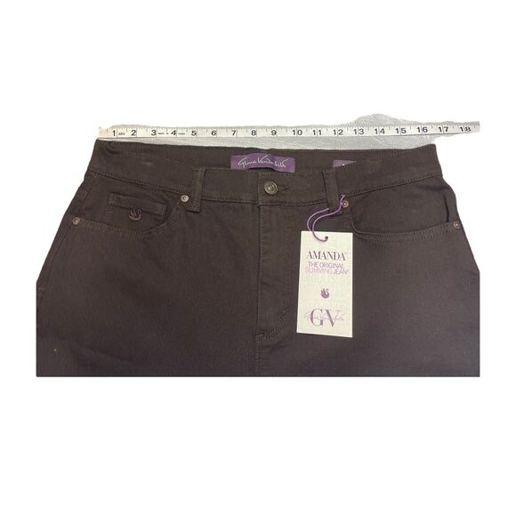 Gloria Vanderbilt Amanda Jeans Womens 12S Black Denim Slim Fit High-Rise Zip Fly - Picture 8 of 9